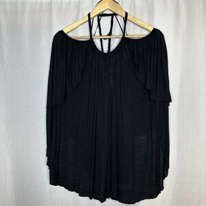 Boho Feminine Free People Shawl top Off Shoulder Open Back, M. Soft and Flowy